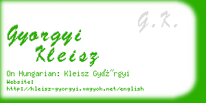 gyorgyi kleisz business card